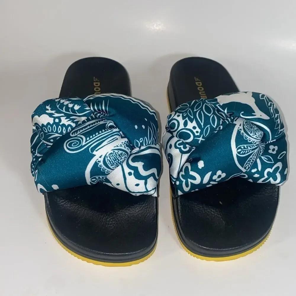 La Double J Treccia Slides Ionic in Twill